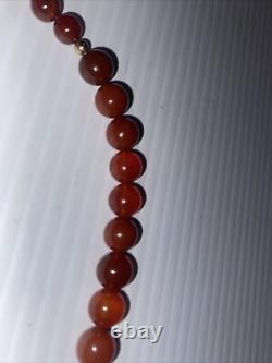 VINTAGE Cherry Amber Bakelite Beaded Necklace