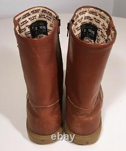 VINTAGE RED WING PECOS BOOTS 1985 ORO RUSSET ZIPPER BOOT with AMBER SUPER SOLE 9E