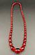 Vtg Red Cherry Amber Bakelite Graduated Necklace Faceted Beads 28long Art Deco