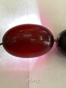 Very rare Antique Red Cherry Amber Faturan Bakelite Prayer Beads Tasbih