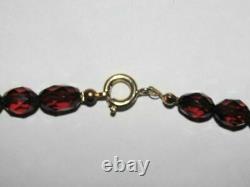 Victorian Cherry Amber Faceted Bead Necklace