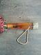 Vintage 1920's Umbrella With Amber Bakelite And Brass Handle And Brass Chain
