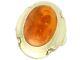 Vintage 4.61 Ct Amber And 14k Yellow Gold Cocktail Ring 1940s