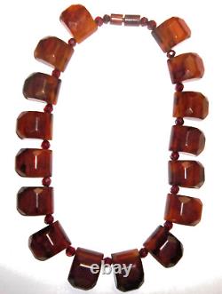 Vintage 89.4g Bakelite Butterscotch Amber Cherry Spacer Beaded Necklace