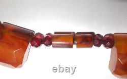 Vintage 89.4g Bakelite Butterscotch Amber Cherry Spacer Beaded Necklace