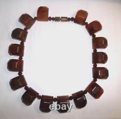 Vintage 89.4g Bakelite Butterscotch Amber Cherry Spacer Beaded Necklace