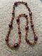 Vintage Antique Amber Bead Necklace Strand Red And Orange. Glows Under Uv