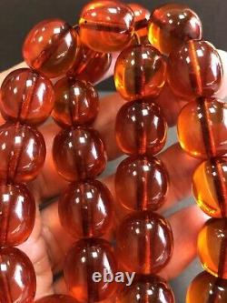 Vintage Antique Cherry Amber Faturan Bakalite -islamic prayer 33 Beads 103G R5