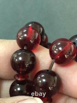 Vintage Antique Cherry Amber Faturan Bakalite -islamic prayer 33 Beads 68G R