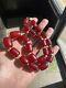 Vintage Antique Cherry Amber Faturan Bakelite Barrel Shaped Beads 67 Grams