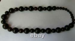 Vintage/Antique Cherry Round Amber Long Necklace 60 g