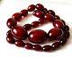 Vintage Antique Deep Dark Cherry Amber Bakelite Bead Necklace