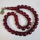 Vintage Antique German Amber Bakelite Cherry Faturan Prayer Beads Damar 67 Gram