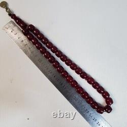 Vintage Antique German amber Bakelite cherry faturan Prayer Beads damar 67 gram