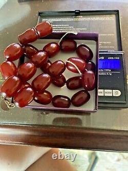 Vintage Antique cherry Amber Large prayer beads 101grams Faturan