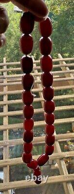 Vintage Antique cherry Amber Large prayer beads 101grams Faturan