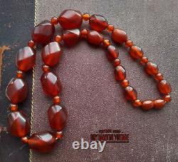 Vintage Art Deco Cherry Amber Bakelite Chunky Beads Necklace Tested Collector