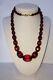 Vintage Art Deco Cherry Amber Faceted Graduated Bead 29 1/2 Necklace 59.8g