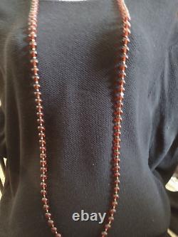 Vintage Art Deco Cherry Amber Necklace 48 inches 143 grams