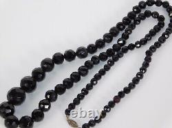 Vintage Art Deco Cherry Amber Tested Bakelite Graduated Facet Bead Necklace 30