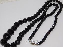 Vintage Art Deco Cherry Amber Tested Bakelite Graduated Facet Bead Necklace 30