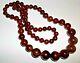 Vintage Art Deco Faturan Cherry Amber Bakelite Bead Necklace 89.6. Gr -30 Long