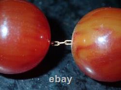 Vintage Art Deco Genuine Cherry Amber Graduated Bead Necklace 58g 18