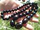 Vintage Black Cherry Amber Beads Art Deco Bakelite Bead Necklace 91.74 G