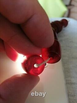 Vintage Cherry Amber Bakelite Bead Rosary Weight 150 grams