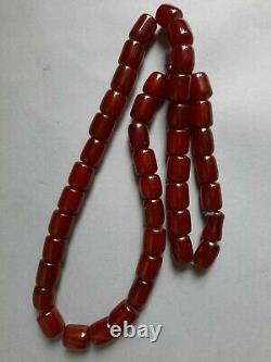 Vintage Cherry Amber Bakelite Beads 88 gr. 33 cm