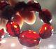 Vintage Cherry Amber Bakelite Faceted Oval Beads Necklace 38 Grams