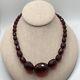 Vintage Cherry Amber Bakelite Graduated Faceted Beads Necklace 25 44g Tested