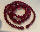 Vintage Cherry Amber Graduated Faceted Bakelite Bead Necklace 28 Long, 42gr