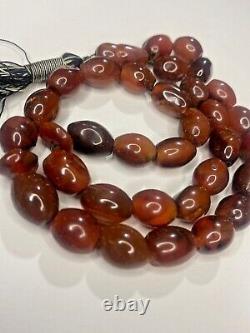 Vintage Cherry Amber Masbaha Islamic Prayer 32 Beads Rosary Tasbih