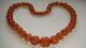 Vintage Cherry Cognac Ball Natural Baltic Amber Beads Necklace 51 Gr