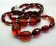 Vintage Chunky Necklace Of Fossilized Cherry Amber Beads 9 Carat Clasp 14920