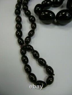 Vintage Dark Red Cherry Amber Beads Necklace And Earrings Set. Beautiful Colour