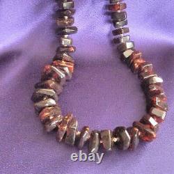 Vintage Estate Black Baltic Sea Amber Dark Cherry Colors Necklace 102 pcs x 32