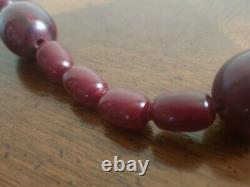 Vintage Faturan Cherry Amber Bakelite Bead Necklace 60 Grams