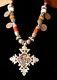 Vintage Hand-painted Icon St. George Necklace Tribal Ethnic African Ifama