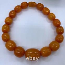 Vintage Honey Amber Bakelite 195 Gram Large Bead Necklace