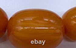 Vintage Honey Amber Bakelite 195 Gram Large Bead Necklace