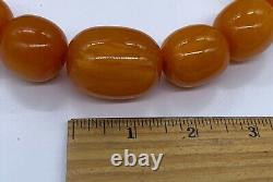 Vintage Honey Amber Bakelite 195 Gram Large Bead Necklace