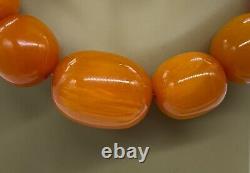 Vintage Honey Amber Bakelite 195 Gram Large Bead Necklace