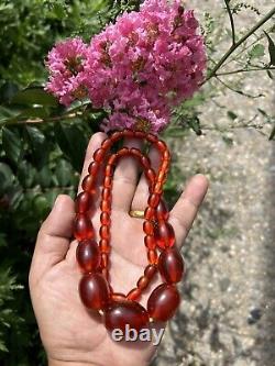 Vintage/Old Cherry Color Graduated Baltic Amber Bakelite Handmade Necklace63gram