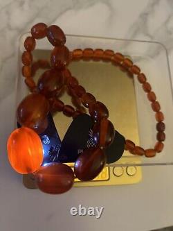 Vintage/Old Cherry Color Graduated Baltic Amber Bakelite Handmade Necklace63gram