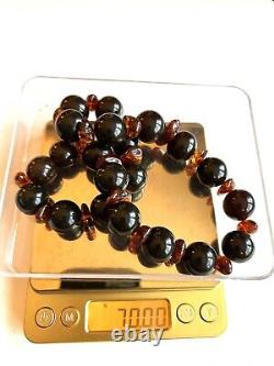 Vintage/Old/Rare Dark Cherry Color Baltic Amber Handmade Necklace 70 grams