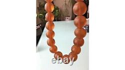 Vintage Russian Natural 96 gr Cherry Cognac Baltic Amber Beads Necklace