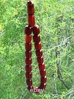 Vintage antique Genuine Cherry Amber Bakelite Faturan Islamic Prayer Beads 69g