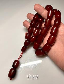 100 Grammes de Perles de Bakélite Antique Faturan en Ambre de Cerisier Moucheté